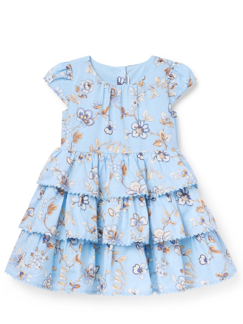 Janie and Jack Light Blue Floral Ruffle Dress
